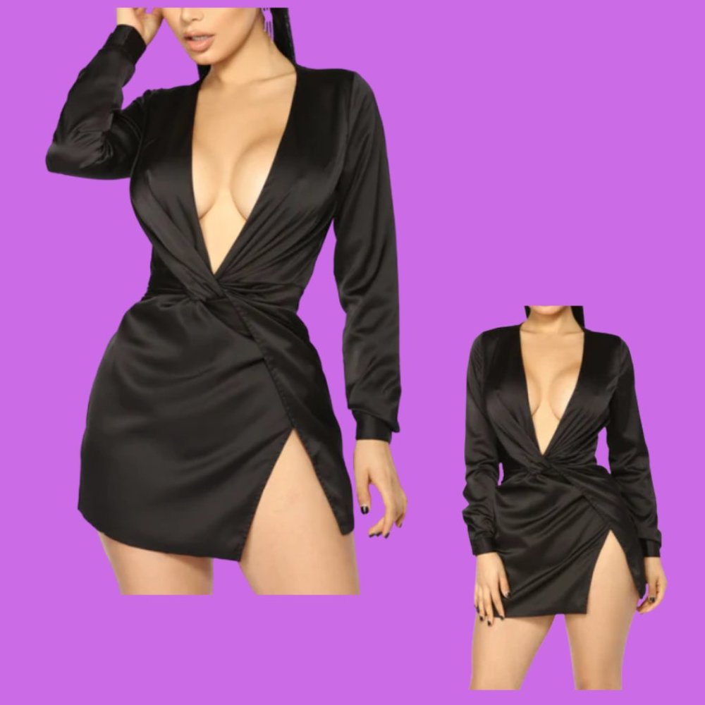 SOLD- Fashion Nova Sugar Free Dress in Burgundy